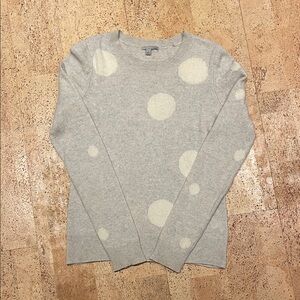 Halogen Cashmere Light Gray Polka Dot Sweater